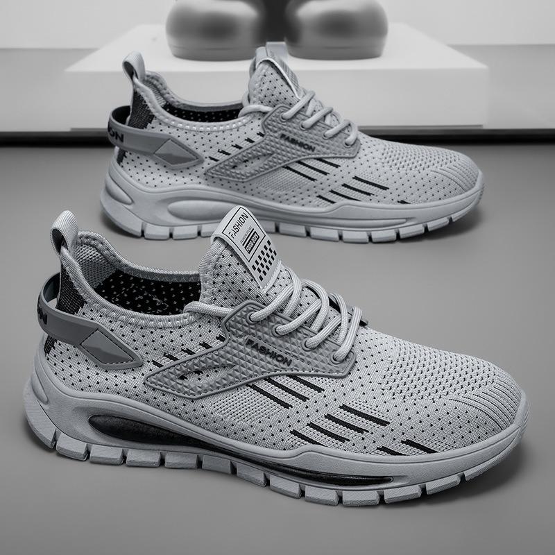 Men's shoes new spring mesh fashionable, comfortable and convenient one-pedal casual sports lace-up trendy shoes