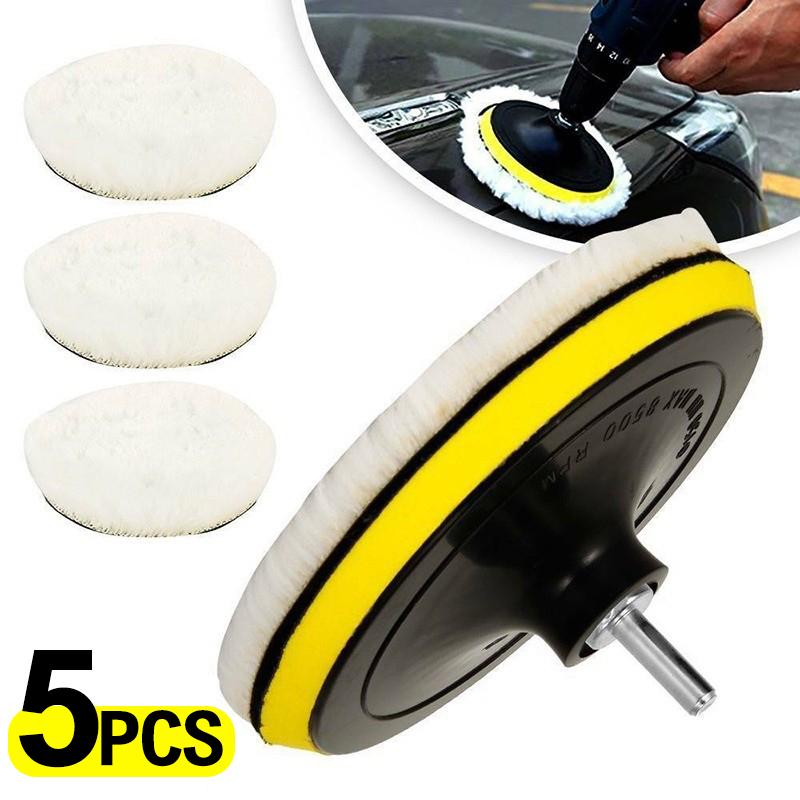 

5 Sizes Car Wool Polishing Disc Car Beauty Waxing Buffing Cars Paint Care Polisher Sponge Pads Auto Washing Cleaning
