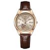 High-End Calendar Watch Light Luxury Diamond-Encrusted High-Value Hollow Women'S Watch Big Red Leather Quartz Watch
