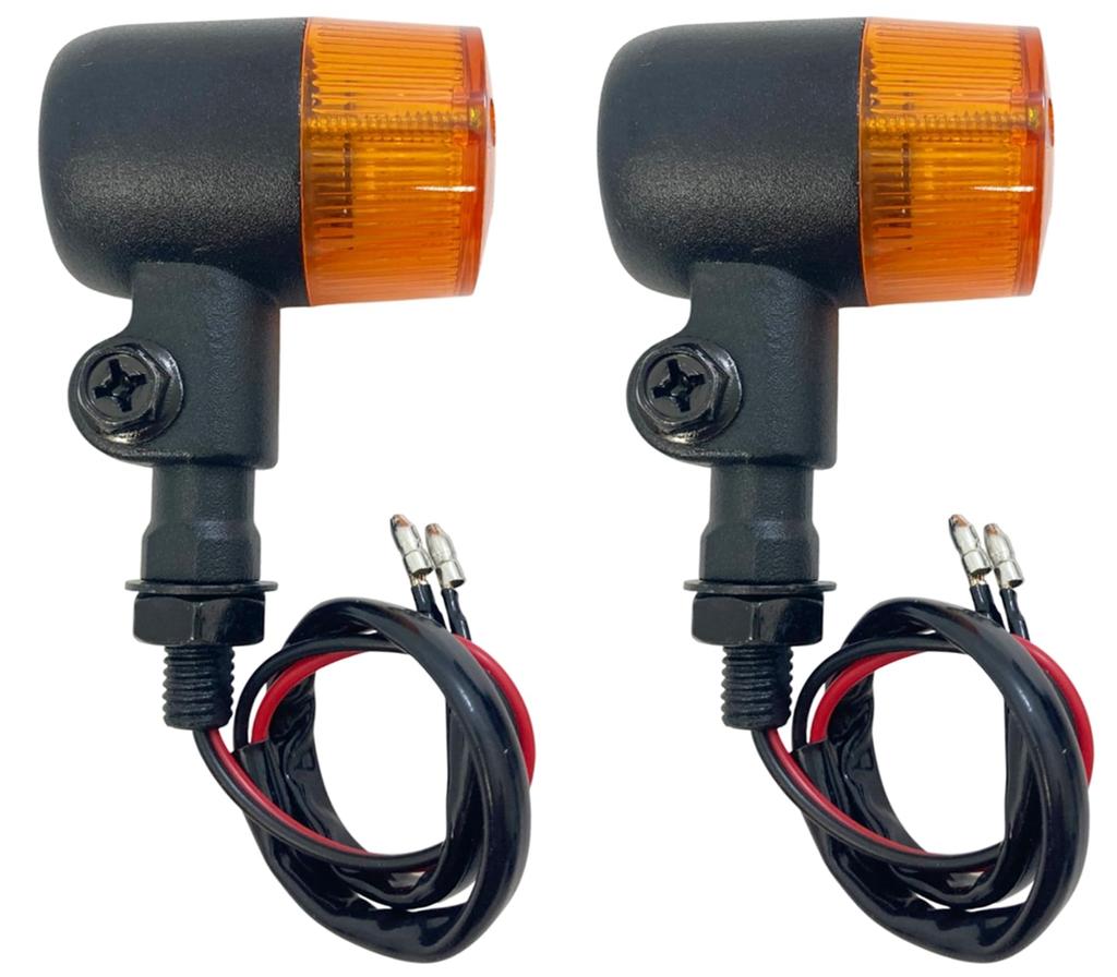 Motorrad-Blinker, Set mit 4 Stück, Klassisch, Retro, Zylindrisch, Hohe Helligkeit, Aluminiumlegierung,
