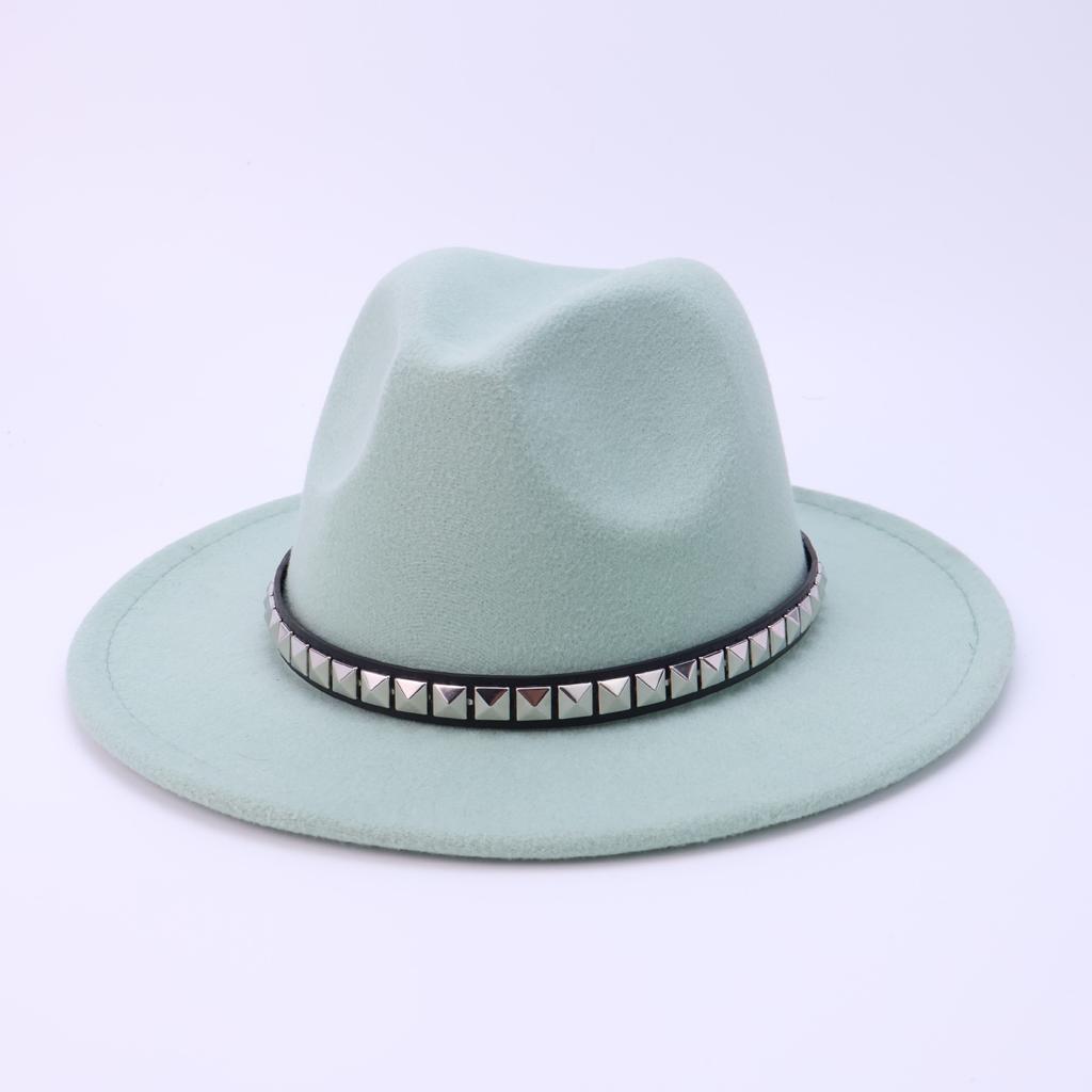 New Western Cowboy Hat Autumn and Winter New Flat-brimmed Wool Top Hat Men's and Women's Versatile Fashion Jazz Hat