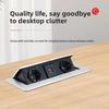 Aluminum Panel Desk Socket EU Socket Desktop Outlet With Cable Plug Hidden Socket  Kitchen Counter