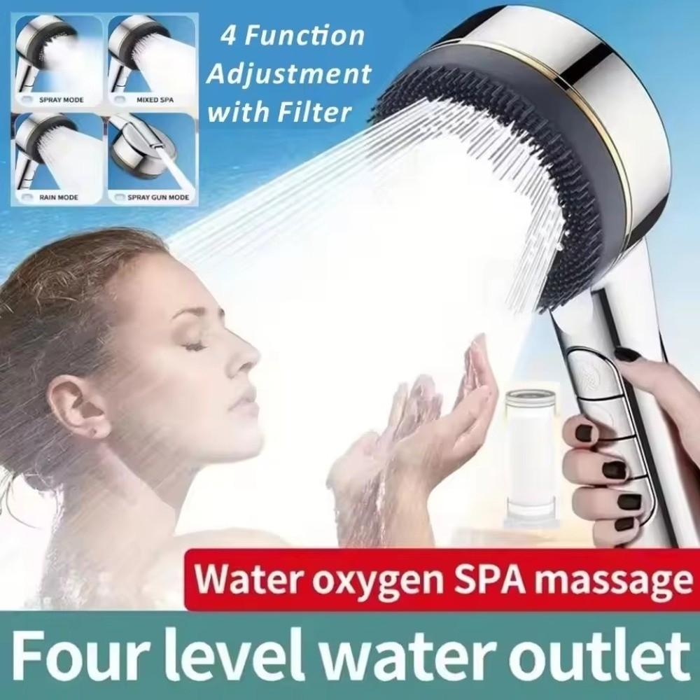 One-Key Stop Water Shower Head With Filter Element Shower Sprayer Head Bathroom Use