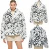Cappotto in Pelliccia Sintetica Maculato Stampa Leopardo Abbigliamento Donna Autunno e Inverno Cappotto Ispessito Nuovo Cappotto in Pelliccia Invernale Donna