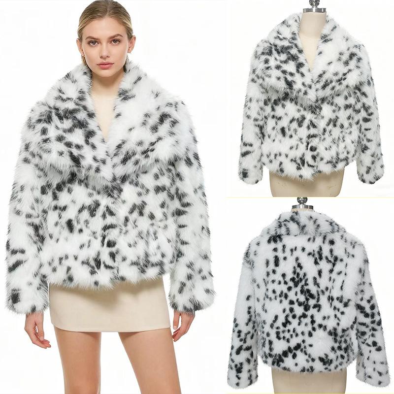 Cappotto in Pelliccia Sintetica Maculato Stampa Leopardo Abbigliamento Donna Autunno e Inverno Cappotto Ispessito Nuovo Cappotto in Pelliccia Invernale Donna
