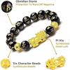 Bracelet Feng Shui Richesse et Chance, Bracelet Feng Shui Obsidienne Noire Pixiu Richesse Prospérité Perles Bouddha Bracelet Élastique