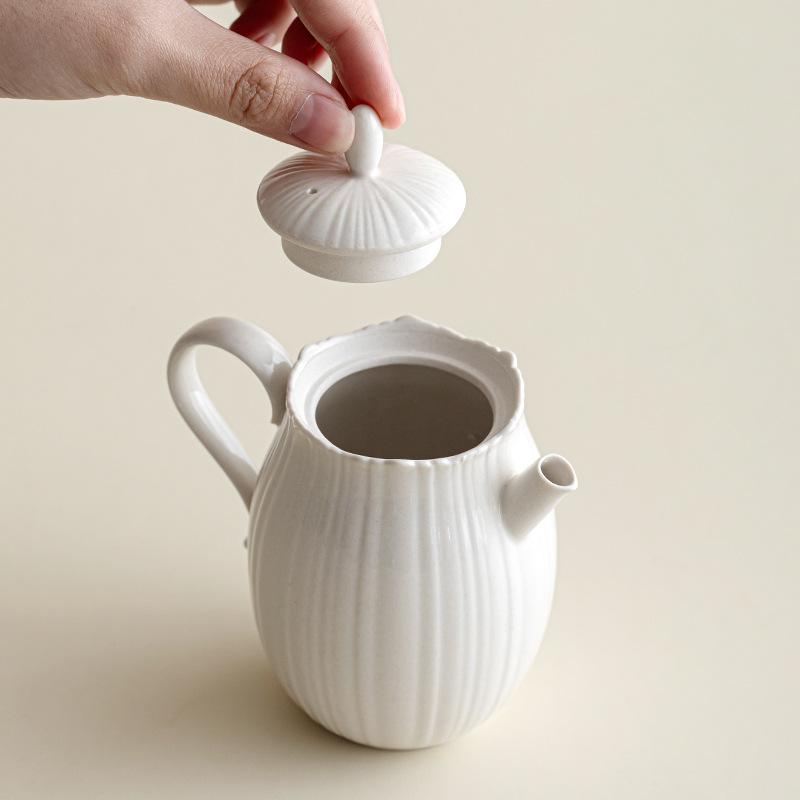 Ash Glaze Handmade Ceramic Teapot with Filter Simple Style Kung Fu Tea Set for Home Brewing Single Pot Chinese Tradition Gift