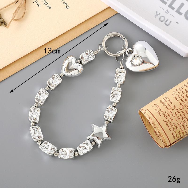 New Pearl Bow Beaded Pendant Phone Case Charm Wrist Strap Lanyard