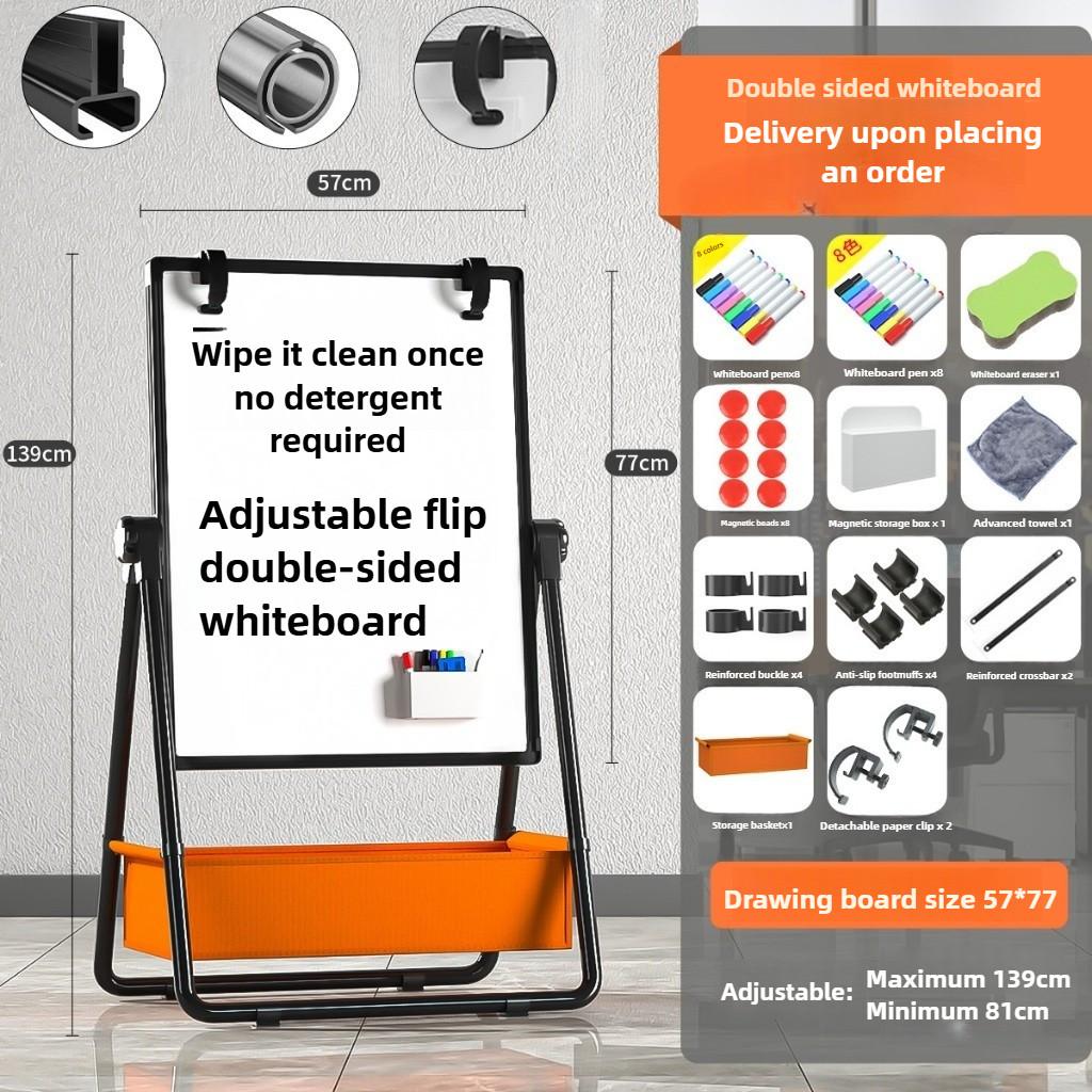 Quadro Branco Magnético Dobrável 360 Graus Quadro Branco Magnético de Pé Premium Quadro de Avisos Magnético Dupla Face Quadros de Escrita Suportes