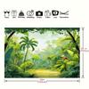2D Safari Party Hintergrund Cartoon Dschungel Wald & Tukan Hintergrundtuch