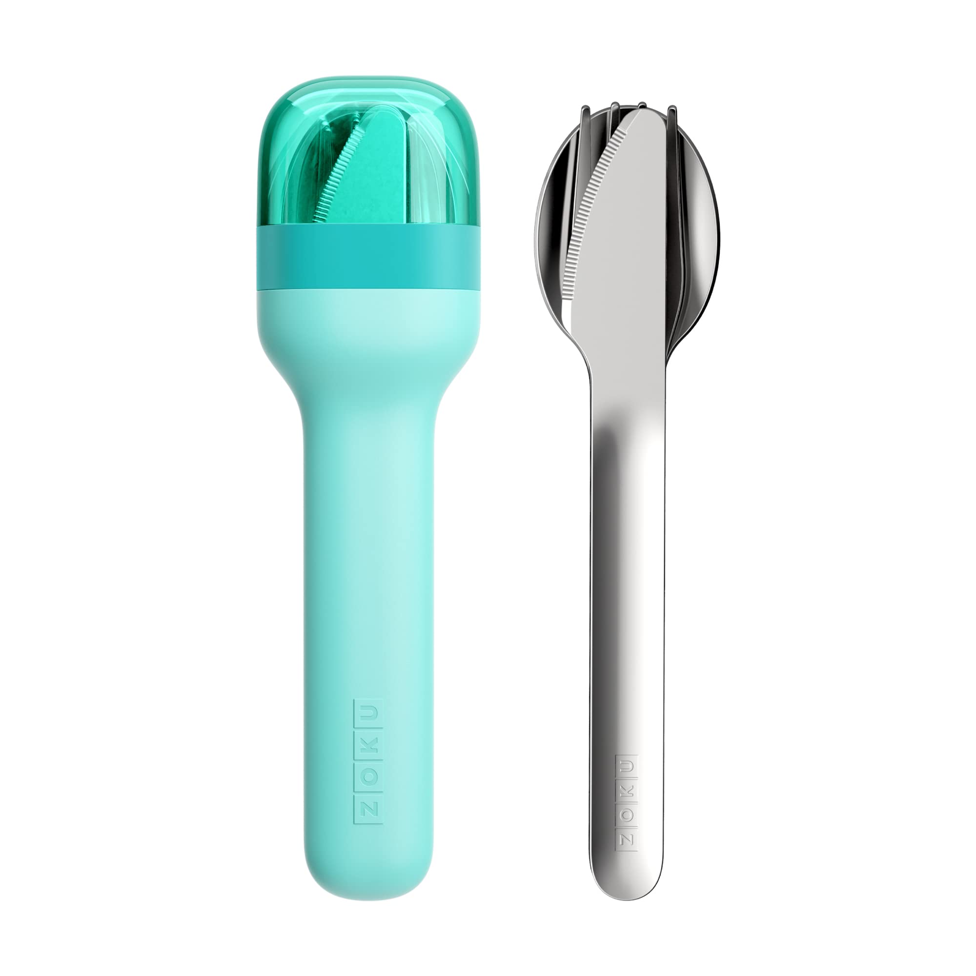 

ZOKU Pocket Utensil Cutlery Set, Teal, Fork, Spoon,