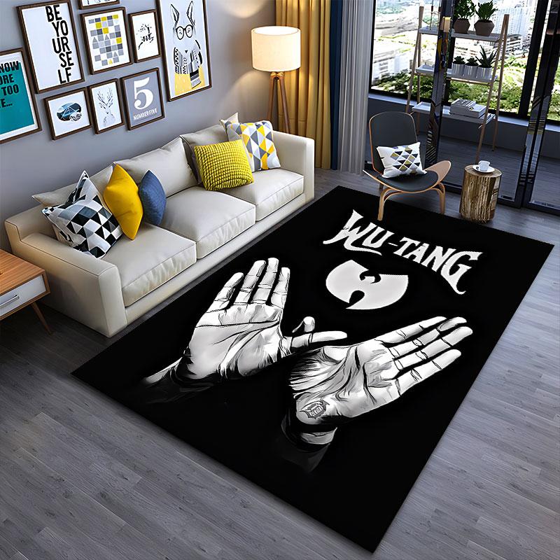 Wu-Tang Logo with Hands Design suitable as a non-slip mat for the living room or bedroom sofa