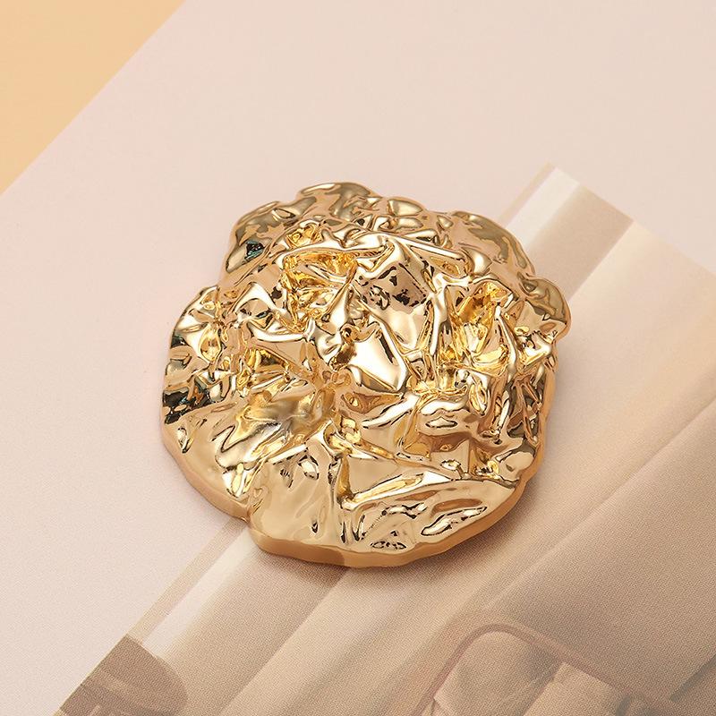 5pcs Irregularly Shaped Buttons 18mm/23mm/45mm Gold/Silver Color Wrinkle Shank Buttons Clothing Accessories