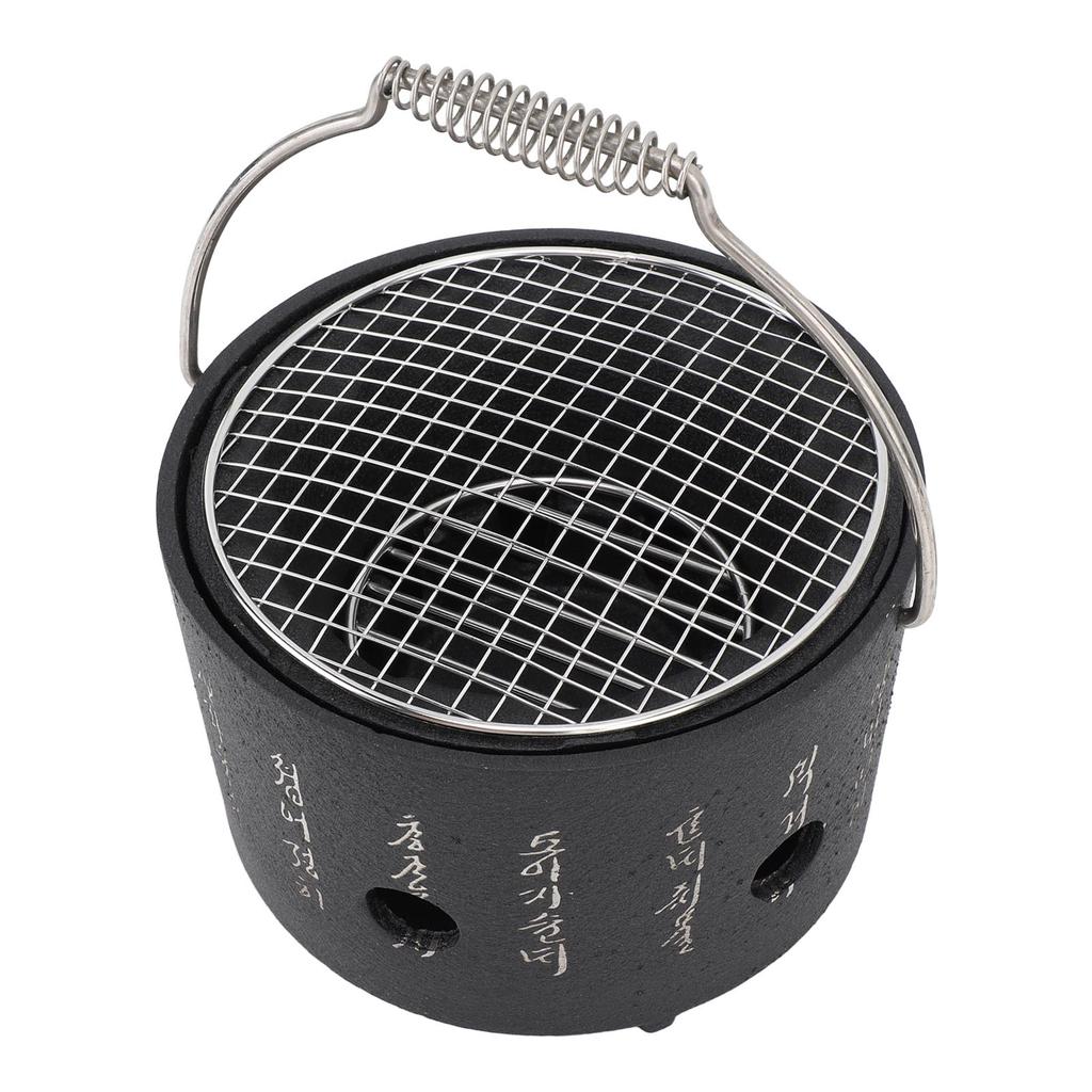 BBQ Stove Aluminum Stainless Steel Multifunctional with Portable Handle Food Charcoal Stove for Tea Making Camping
