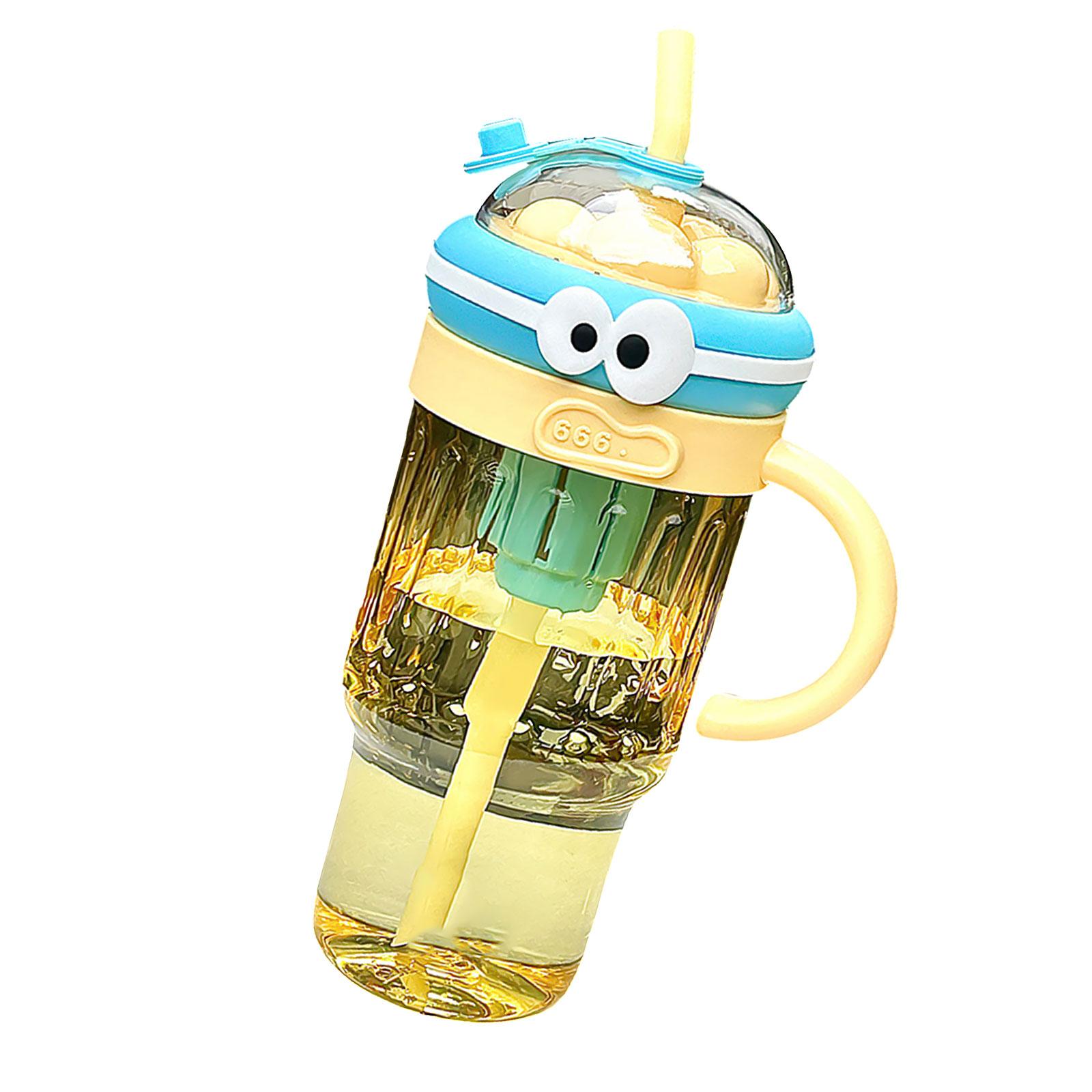 

Portable Straw Container with Handle Large Capacity Ice Cup Water Drinkware for Camping and Fitness Enthusiasts жёлтый