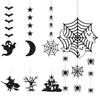Halloween Garland 7-piece Set Decorations Ghost Bat Spider Web Witch Moon Hanging Paper Door Flag Sign Entrance Wall Pendant Decor Interior Store Home