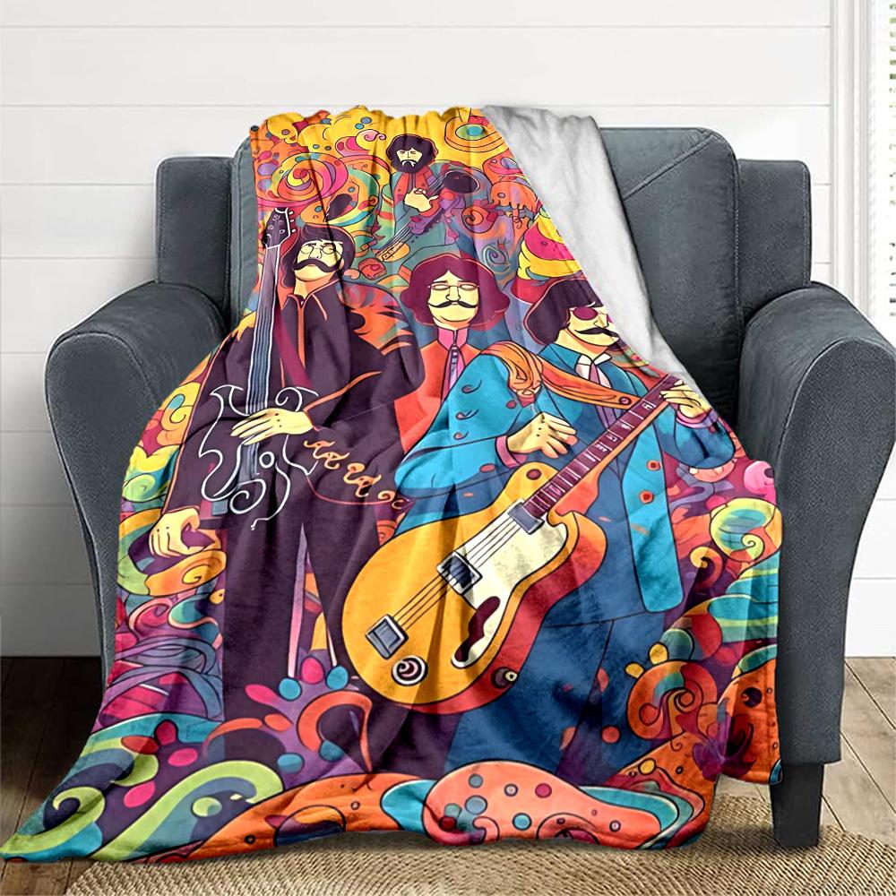 1pc Psychedelic Art Blanket Soft All Season Throw with Vibrant Design, Perfect for Home, Travel, and Gifts, Ideal for Naps and Camping