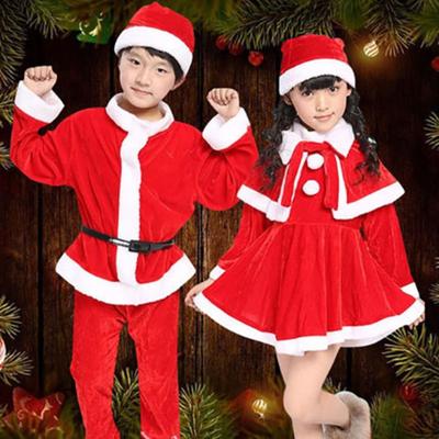 New Long Sleeve Santa Claus Dresses Shawl with Hat Christmas Elk Dresses Xmas Clothing Christmas Performance Clothing