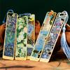 Oil Painting Reading Book Clip Student Gift Pagination Mark Retro Metal Bookmark