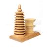 Nine-Layer Peach Wood Wenchang Tower Pen Holder Ornament Set with Free Shipping
