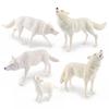 Simulation Static Forest Animal White Wolf Model Wolf Cub Arctic Wolf Growling Wolf Static Ornament Set Toy