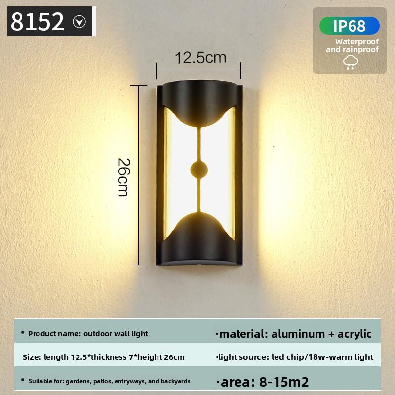 Modern Waterproof LED Wall Lamp with Aluminum Source IP65 Rating for Outdoor Corridor Balcony Villa Garden Wall-Mounted Lighting