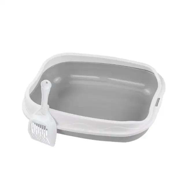 New Convenient and essential semi-enclosed cat litter box - Practical and easy-to-install toilet for kittens and small animals,