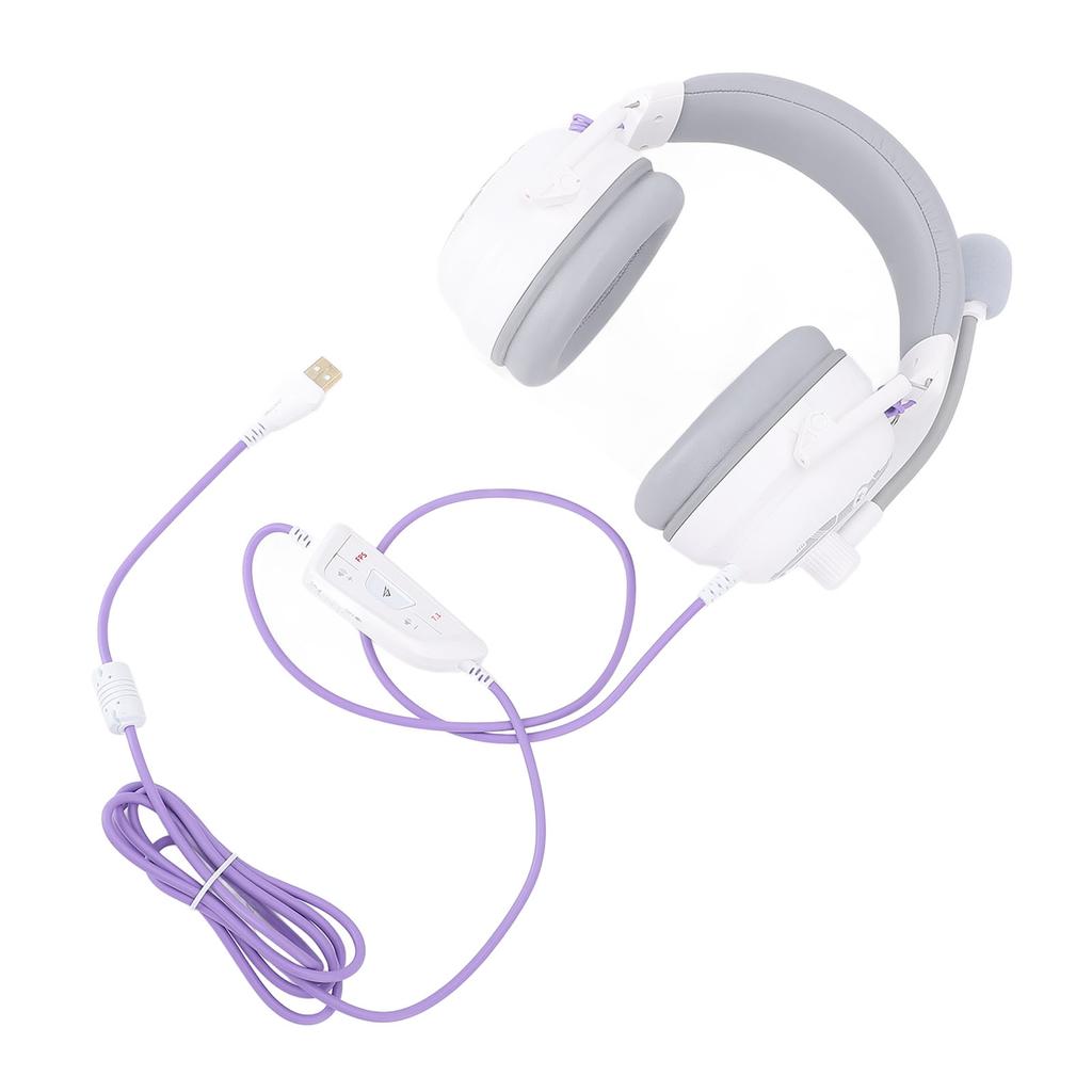 Wired USB Gaming Headset HiFi 7.1 Surround Sound with Noise Canceling Microphone Lightweight Over Ear Headphones