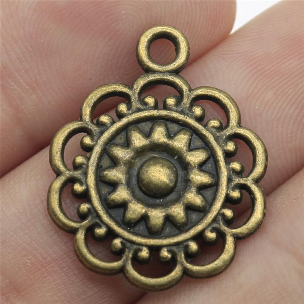 20 Stück Anhänger Motiv Antik Bronze Farbe Motiv Anhänger Charms Blumen Anhänger Verbinder Für Schmuckherstellung