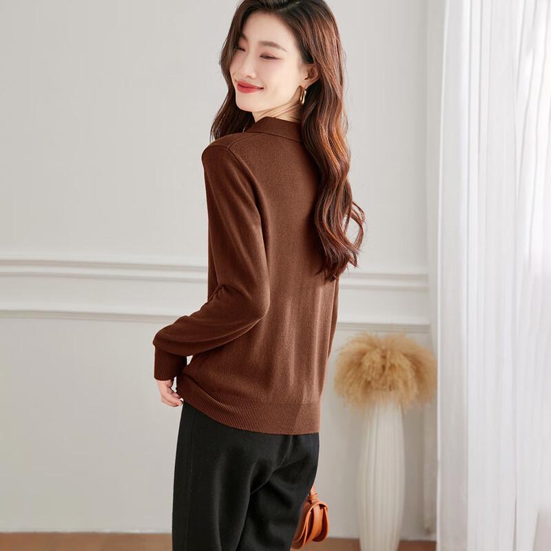 Srcr Women's Thick 100% Wool Peter Pan Collar Sweater