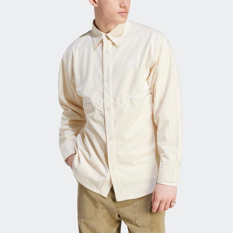 Adidas Originals Embroidered Logo Long Sleeve Sports Shirt Men Tops White IM4444