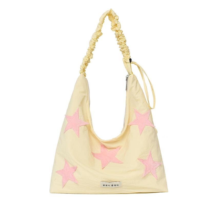

2026 New Korean Star Embroidered Canvas Tote Women s Single Strap Bag Versatile Work Office Shoulder Bag Daily Use Crossbody Bag жовтий