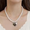 GETMEBLING Silver heart pearl Necklace