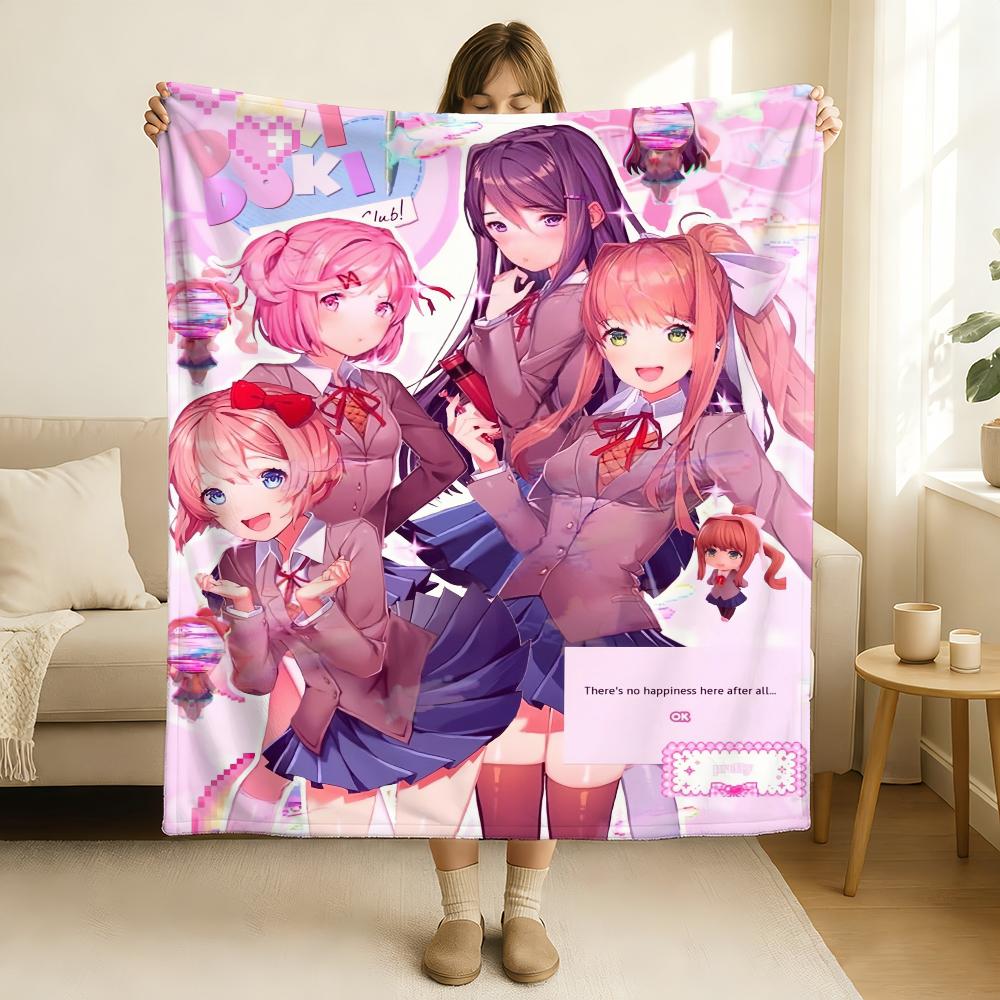 Game D Doki S D Doki L Literatuare C Club Blanket Soft and Skin Friendly For Couch Bed Napping Bedspread All Seasons Comforter
