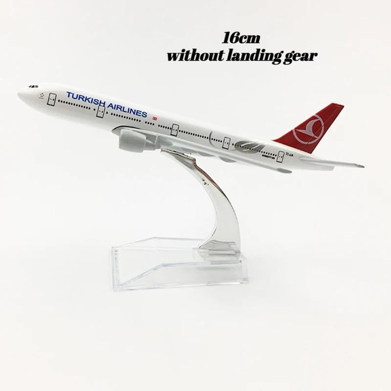 16/20 см Модель самолета Turkish Airlines Boeing 777 Турецкие Авиалинии B777 Модель самолета Сплав Металл Литье под давлением Модель самолета Игрушечный самолет Подарок белый