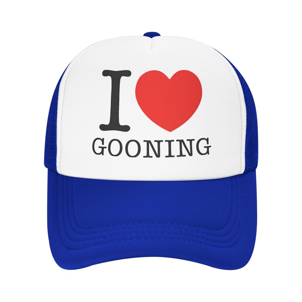 Summer Mesh Sun Hats I Love Gooning Summer Baseball Cap Trendy Trucker Hat Unisex-Teens Print Hiking Fishing Snapback Cap