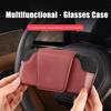 Porta Occhiali da Sole per Parasole Auto - Porta Occhiali Magnetico in Pelle e Porta Carte - Accessori per Parasole Auto