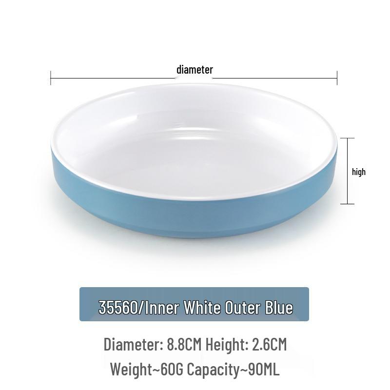 Small Melamine Bowl - Imitation Porcelain, Round Plastic Plate for Dipping Sauce or Snacks, Ideal for Commercial Use