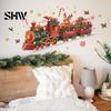 Christmas Window Clings Train Wall Sticker, Santa Claus Reindeer Decals, Self Adhesive Xmas Party Decor Murals, Removable PVC Art for Home Living Room