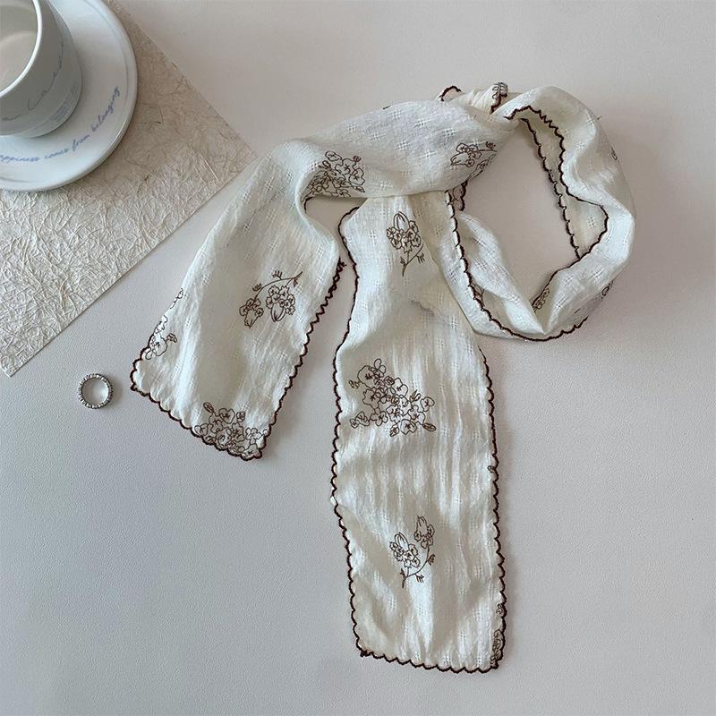 Early Spring Hot Selling New Slim Scarf High-end Versatile Retro Long Strip Neck Protection Multifunctional Fashionable Decoration