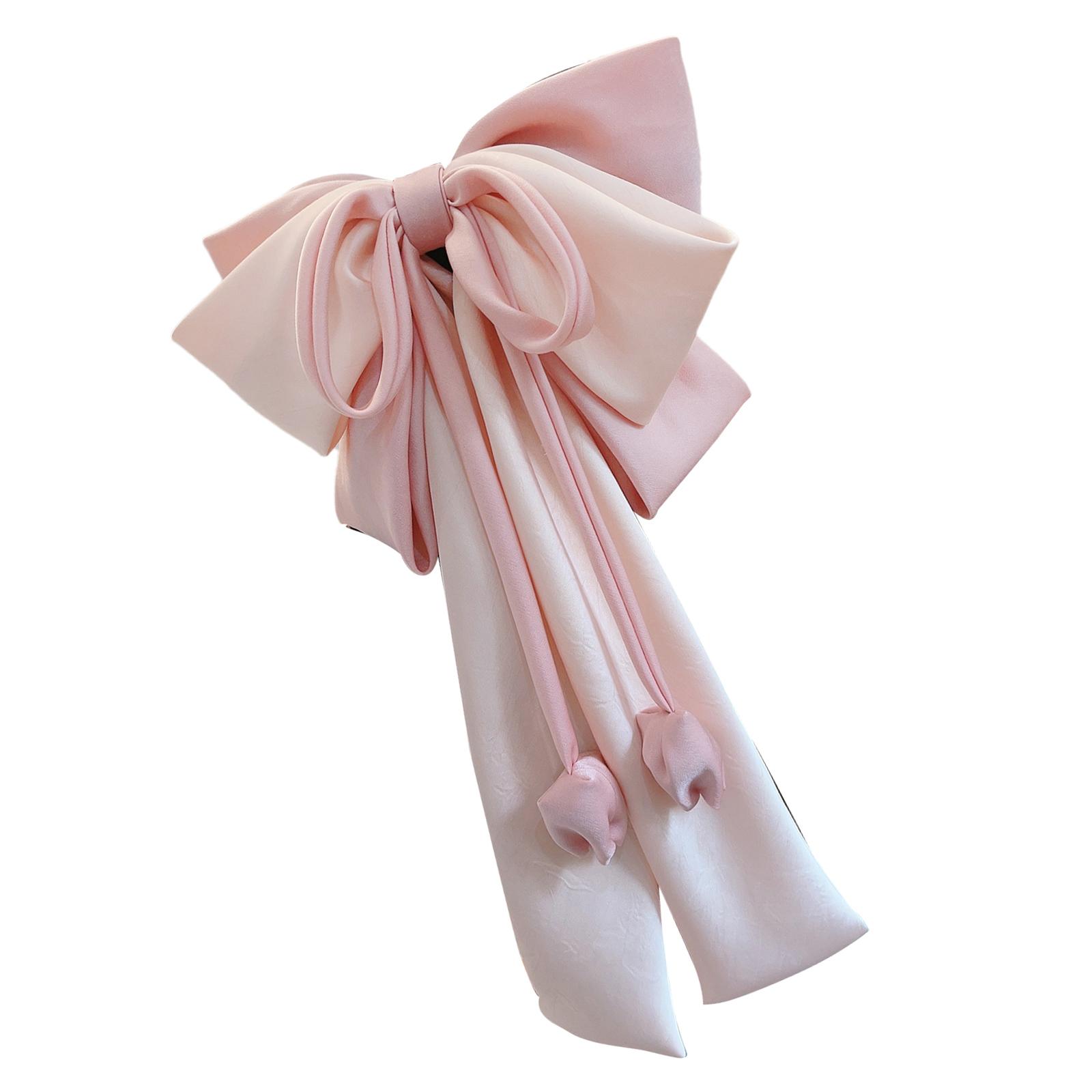 

Soft Ribbon Hair Barrette Large Bow Hair Clip Fashionable Hairpieces Party Headwear For Stylish Women And Girls A