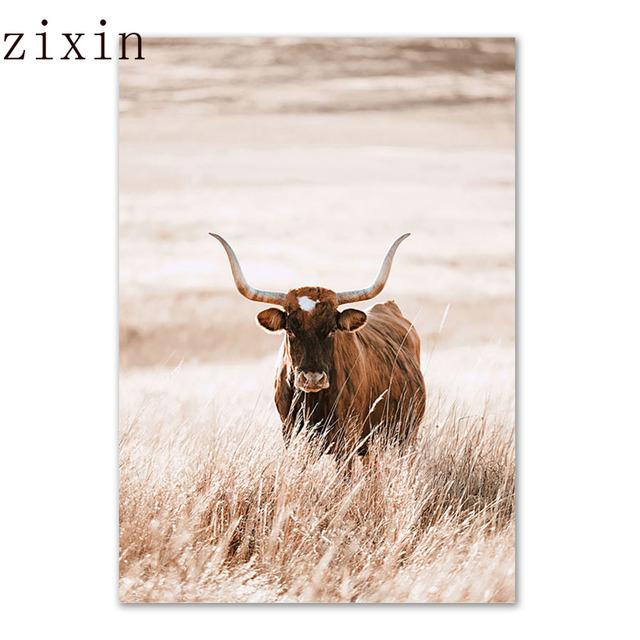 

Бежевый натуральный настенный художественный холст с принтом плаката, тростниковый одуванчик, трава, корова, холст, живопись, настенные художественные картины для гостиной, декоративные 21*30cm