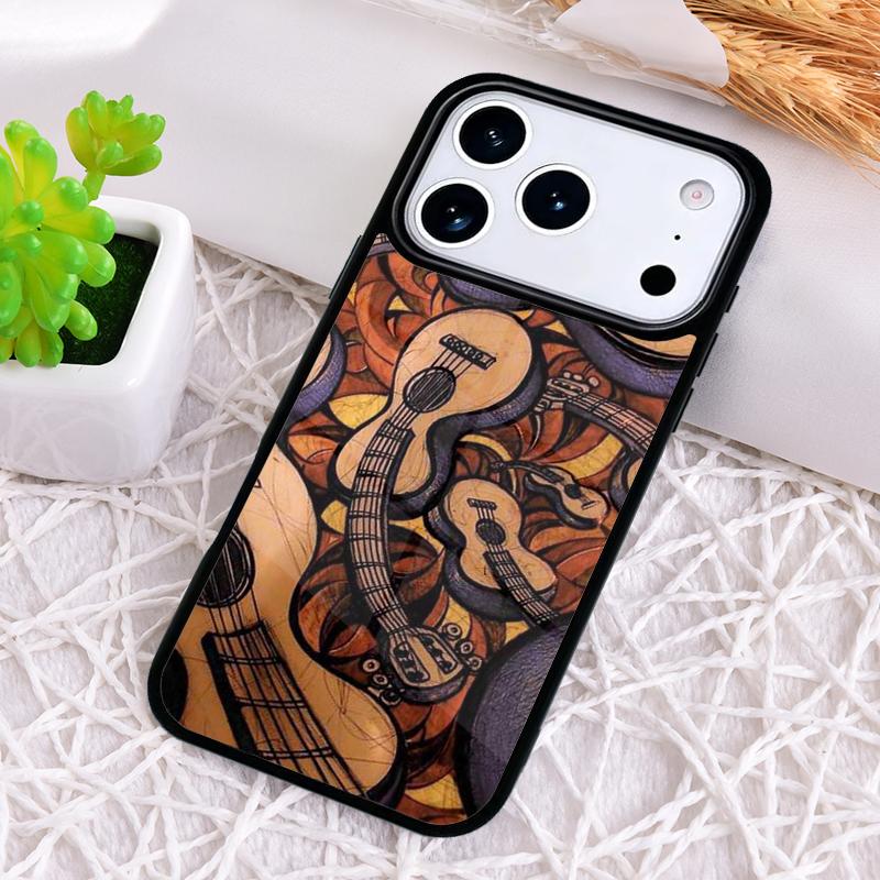 Guitar Music Phone Case for iPhone 17 Air 16 15 11 12 14 13 Pro Max Shockproof Cover