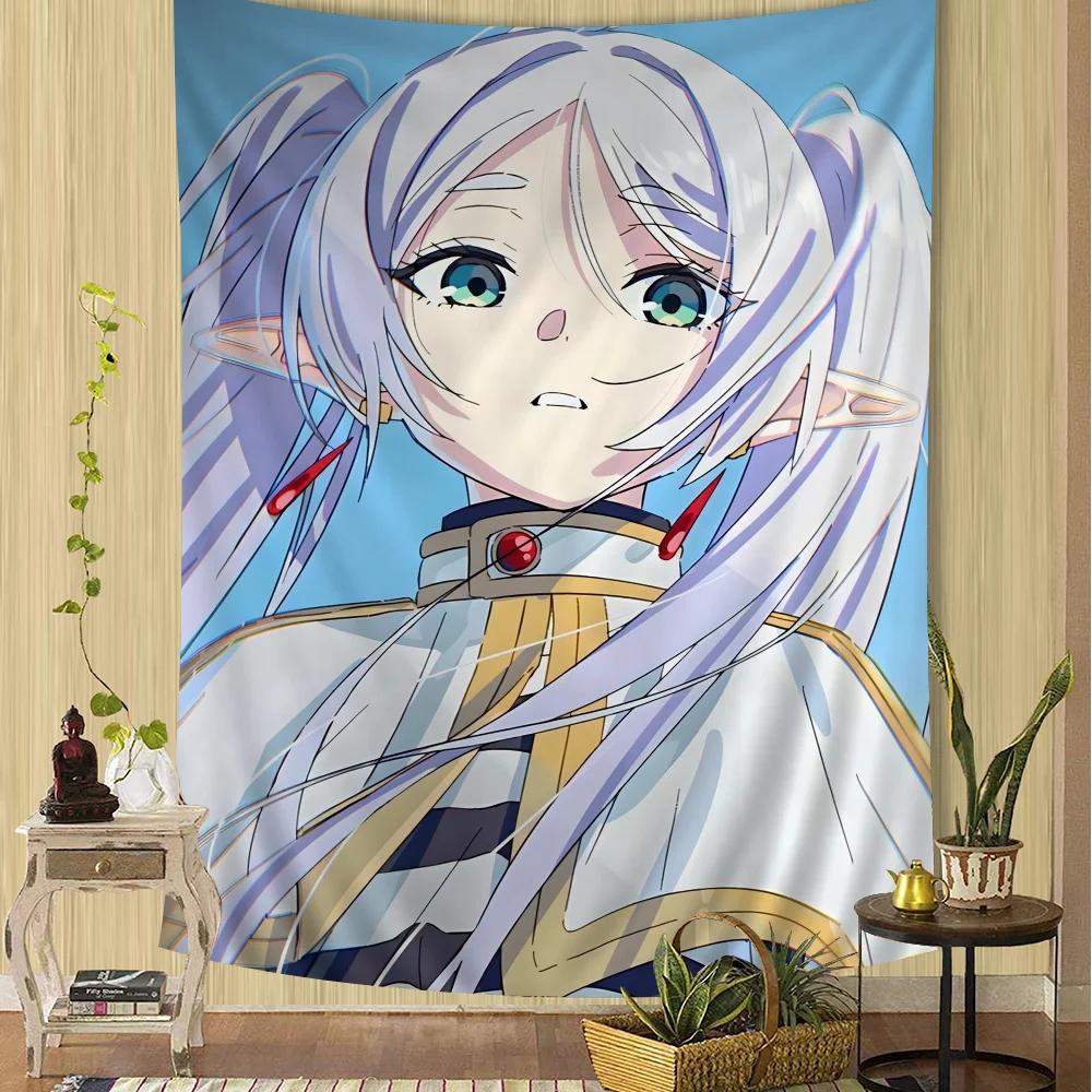 Anime Frieren Wandteppich Kunstdruck Japanischer Wandbehang Anime Wandbehang Heimdekoration
