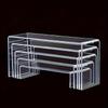 5pcs Acrylic U-Shaped Step Display Stands Clear Tiered Cupcake Pastry Riser Jewelry Display Riser Shelf Showcase Figure Display