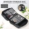 Travel Jewelry Organizer Case Jewelry Bag Jewellery Storage Book Binder with Zipper Velvet Pouch for Traveling Earring