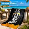 Asciugamano da Spiaggia Personalizzato con Nome, Club Calcistico Juventus, Asciugamano da Spiaggia in Microfibra, Leggero per Viaggi Estivi, Regalo di Compleanno per Fan della Piscina