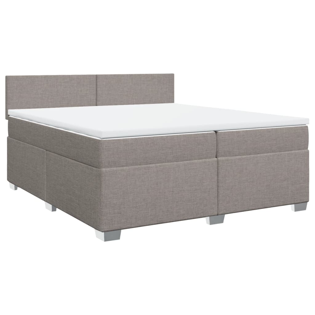 Vidaxl Kontinentalbett Mit Matratze, Taupe, Stoff, 200X200 Cm