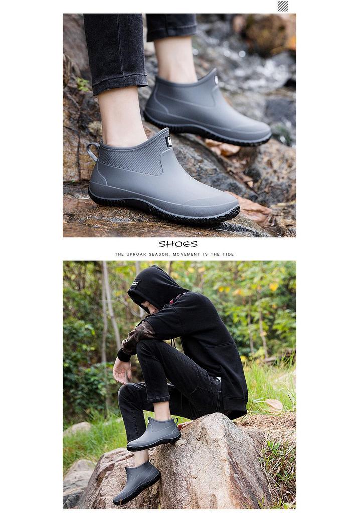 Korean Style Waterproof Short Rain Boots – Versatile Outdoor Footwear for Men & Women