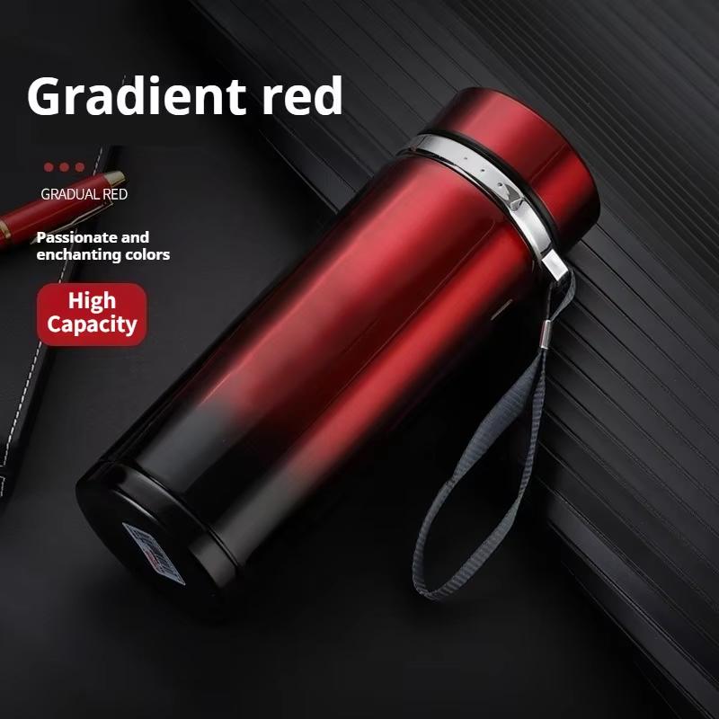 

800 мл - 1 л Кружка-термос большой вместимости, тамблер, изолированная бутылка для воды, портативная вакуумная фляга для офиса, чайные кружки, бутылка-термос 1000ML красный